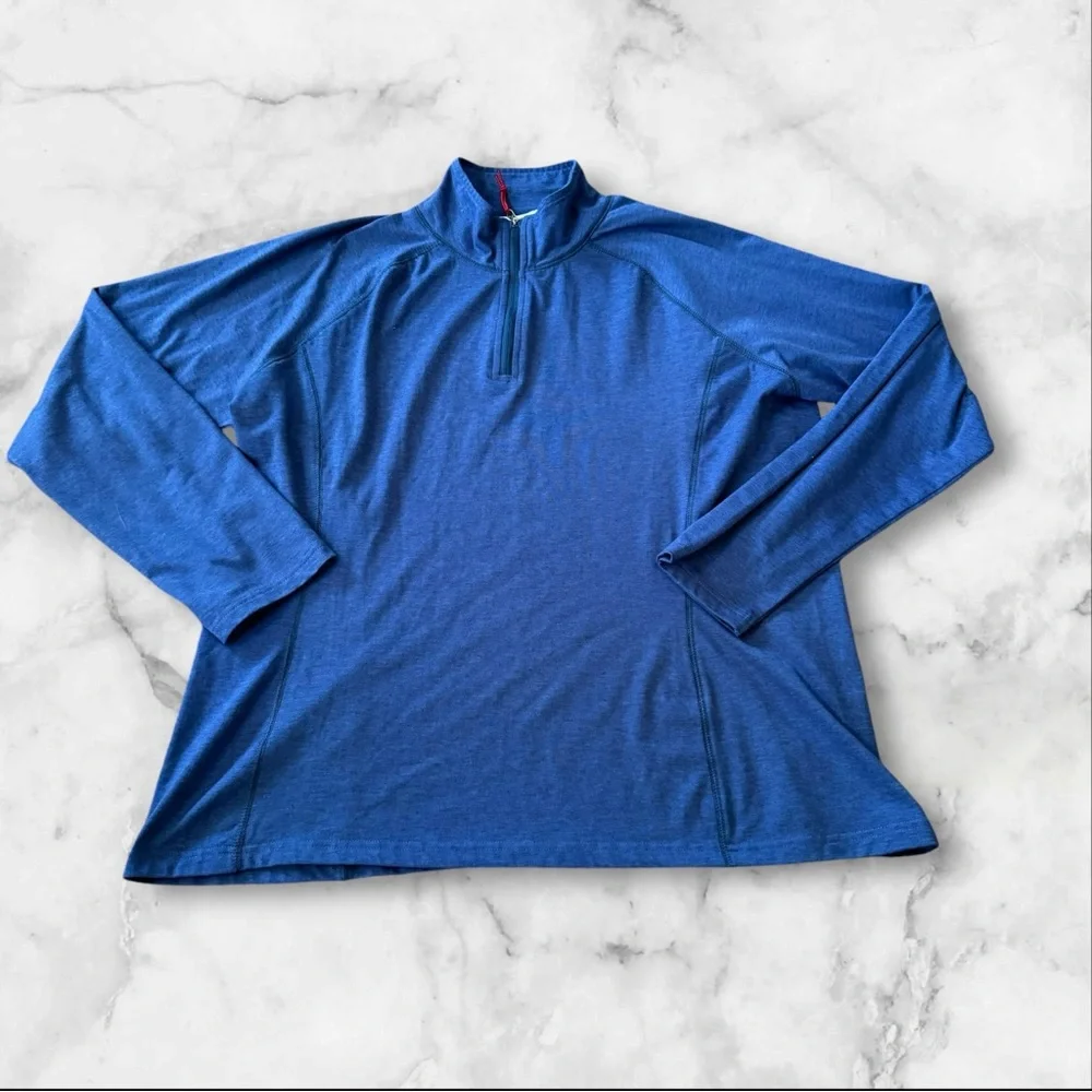 Orvis Trout Bum Mens Sz Xl‎ Blue 1/4 Zip Long Sleeve Fishing Sweatshirt Shirt